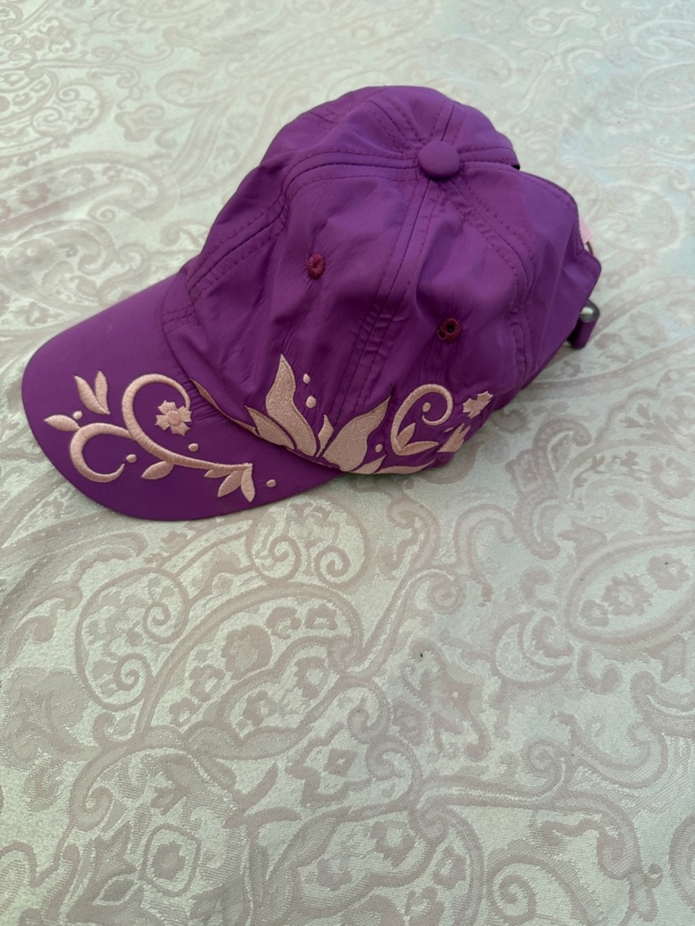 Women's Purple Floral Embroidered Baseball Cap